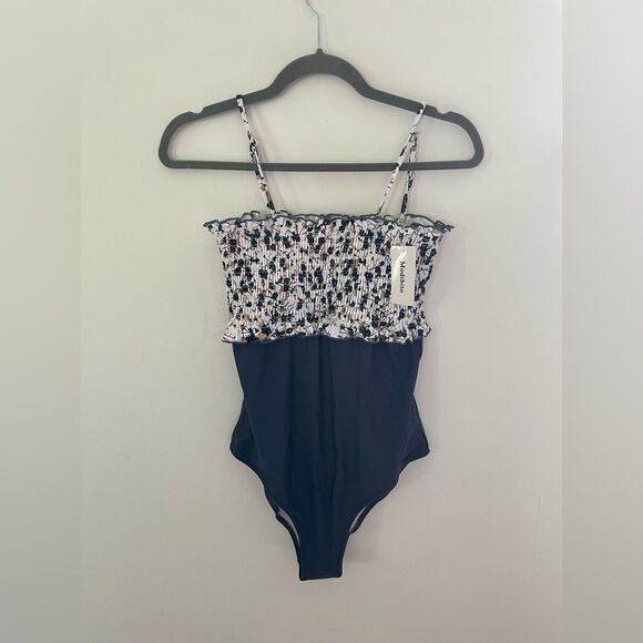 Other - Modihito One Piece Ruffled Shirred Swimsuit Bathing Suit Swimwear Medium